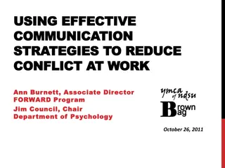 Effective Communication Strategies for Conflict Reduction at Work