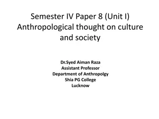 Anthropological Thought on Culture