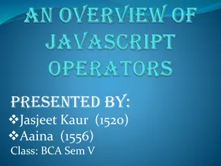 JavaScript Operators Overview