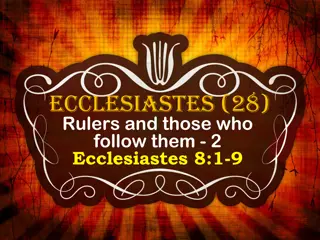 Insights on Wisdom from Ecclesiastes: Kings and Subjects