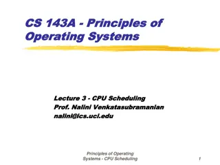Principles of Operating Systems CPU Scheduling