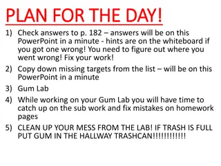 Gum Lab Activity & Dimensional Analysis Targets