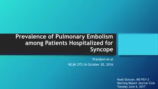 Prevalence of Pulmonary Embolism in Hospitalized Syncope Patients