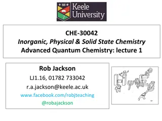 Advanced Quantum Chemistry Lecture Overview