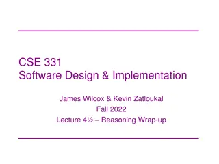 Software Design & Implementation Lecture Recap