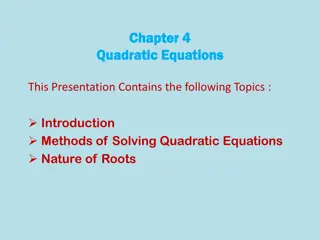 Quadratic Equations and Solutions Tutorial