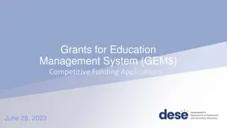GEM$ Competitive Funding Applications - Grant Opportunity Overview
