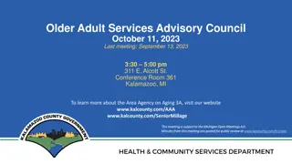 October 11, 2023 Older Adult Services Advisory Council Meeting