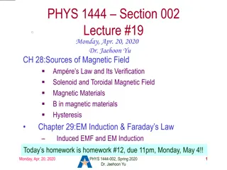 Magnetic Fields and EM Induction Lecture Summary