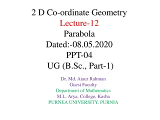 Co-ordinate Geometry Problems: Parabola Solutions