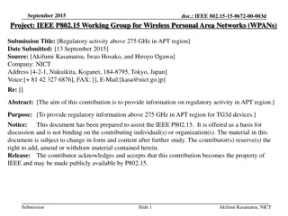 Regulatory Activity Above 275 GHz in APT Region