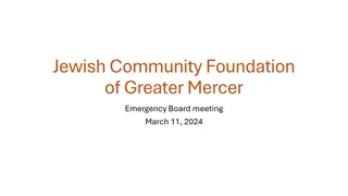Jewish Foundation Mercer Committee Report