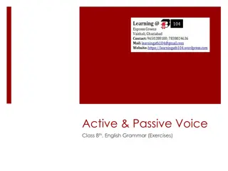 English Grammar Exercises: Active and Passive Voice for Class 8