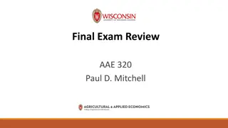 AAE 320 Final Exam Overview & New Topics Study Guide