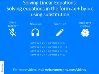 Solving Linear Equations Using Substitution