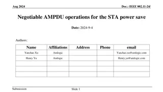 Enhancing AMPDU Operations for Lowering STA Power Consumption