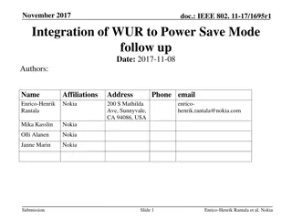 Integration of WUR to Power Save Mode
