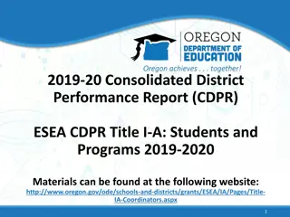 Consolidated District Performance Report 2019-20 Overview