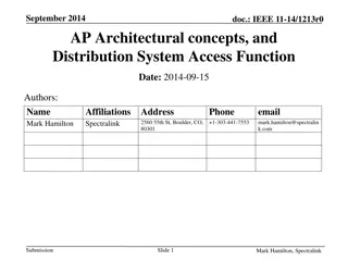 Architectural Concepts and Distribution System Access