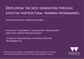 Effective Postdoctoral Training Programmes: Insights & Recommendations