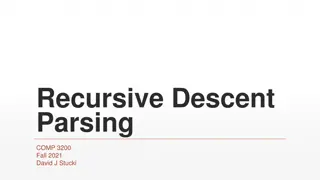 Recursive Descent Parsing Overview