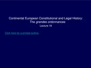 European Constitutional and Legal History: Grandes Ordonnances Lecture 19