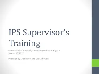 Supervisors Training on Evidenced-Based Practice for IPS