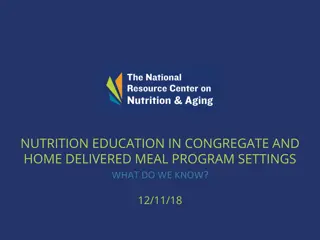 Nutrition Education in Meal Programs