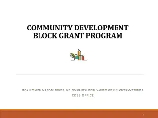 Baltimore CDBG Program Overview