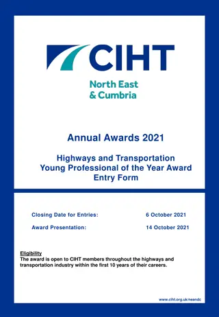 CIHT Highways & Transportation Young Professional Award 2021