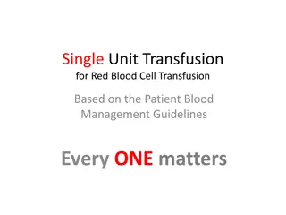 Importance of Single Unit Red Blood Cell Transfusion According to Patient Blood Management Guidelines