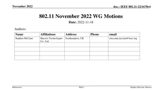 IEEE 802.11-22 November 2022 WG Motions
