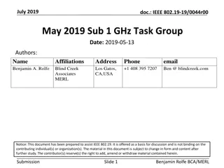 IEEE 802.19-19/0044r00 Sub-1 GHz Task Group Meeting
