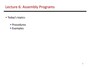Assembly Programs Lecture Topics