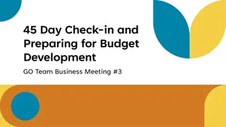 Check-in & Budget Development for GO Team Business Meeting #3