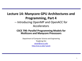 Manycore GPU Architectures & OpenMP/OpenACC Programming