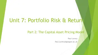 Capital Asset Pricing Model & Efficient Portfolios