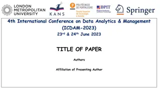 4th International Conference on Data Analytics & Management (ICDAM-2023) - Research Findings and Future Directions