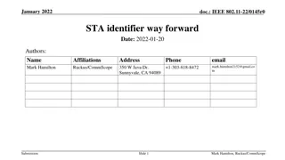 Discussion on IEEE 802.11-22/0145r0 STA Identifier - Progress and Challenges