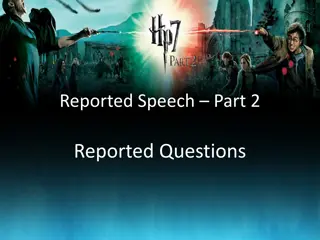 Understanding Reported Speech: Questions and Changes