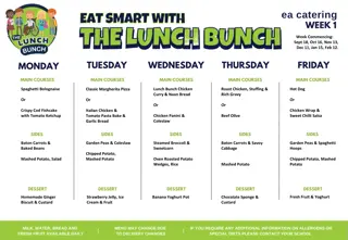 Delicious School Lunch Menus