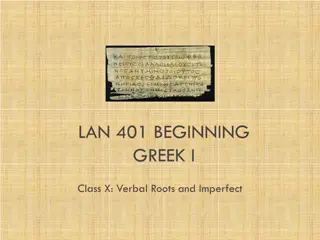 Verbal Roots and Tense Stems in Beginning Greek