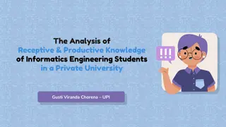 Analysis of Receptive & Productive Knowledge of Informatics Engineering Students