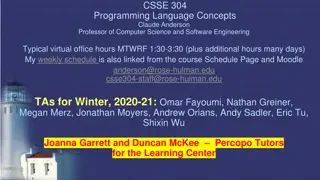 Computer Science and Programming Language Concepts with Professor Anderson