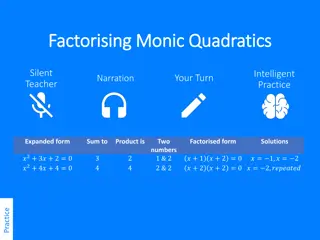 Factorising Monic Quadratics Practice