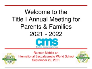 Annual Meeting for Parents & Families 2021-2022 at Ranson Middle School