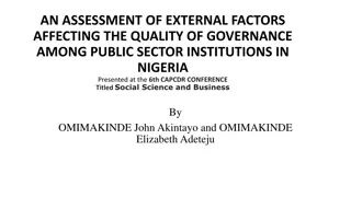Quality of Governance in Nigeria's Public Sector: External Factors Assessment