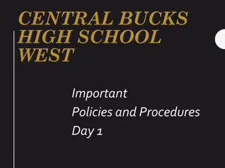 Important Policies and Procedures at Central Bucks High School West