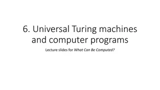 Universal Turing Machines & Computer Programs Overview
