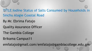 Iodine Status in Sinchu Alagie Coastal Road